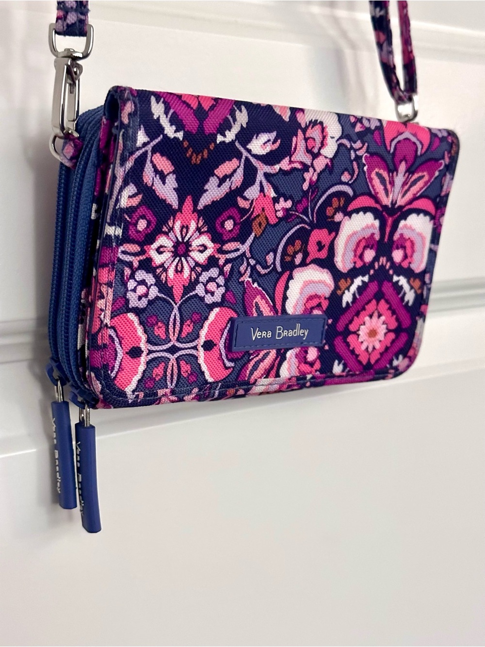 Vera Bradley Pink & Purple Floral Crossbody Wallet Bag